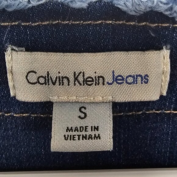 Calvin Klein Blue Denim Dress Lace Up Mini Boho Size S - Picture 9 of 12